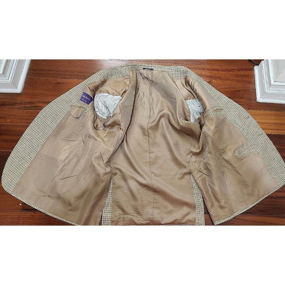 Ralph Lauren Purple Label Plaid Suit Jacket Size 49 R - Picture 10 of 16